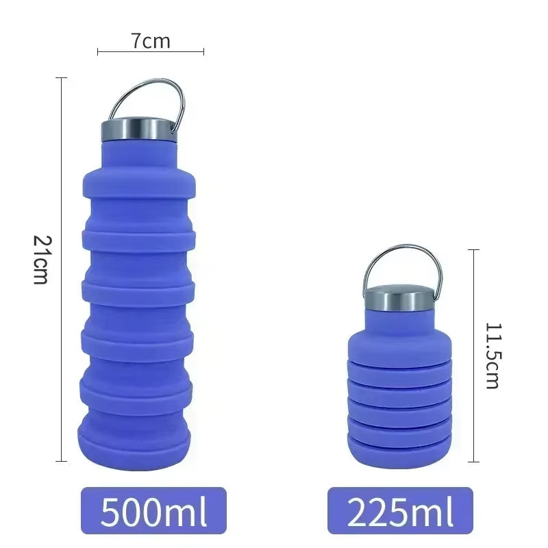 New Portable Silicone Water Bottle Retractable Folding Coffee Bottle Cups E Outdoor Travel Tools Collapsible Sport Bottles