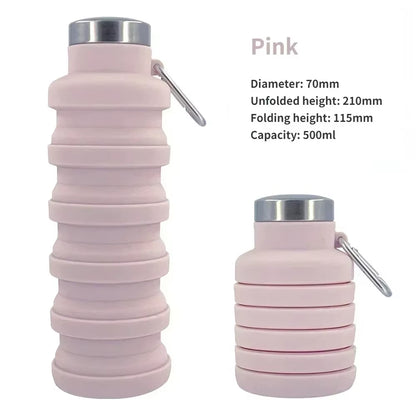 New Portable Silicone Water Bottle Retractable Folding Coffee Bottle Cups E Outdoor Travel Tools Collapsible Sport Bottles