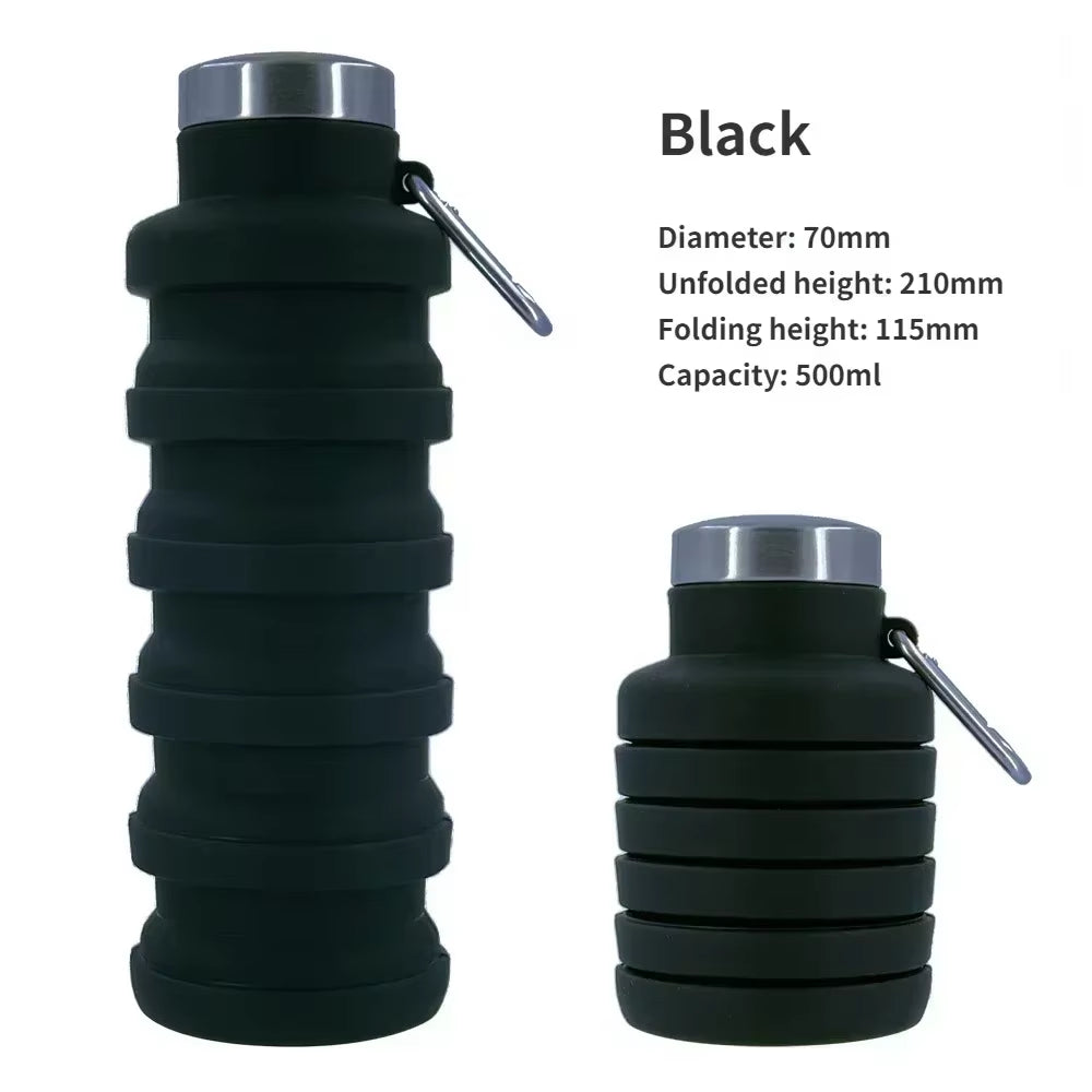 New Portable Silicone Water Bottle Retractable Folding Coffee Bottle Cups E Outdoor Travel Tools Collapsible Sport Bottles